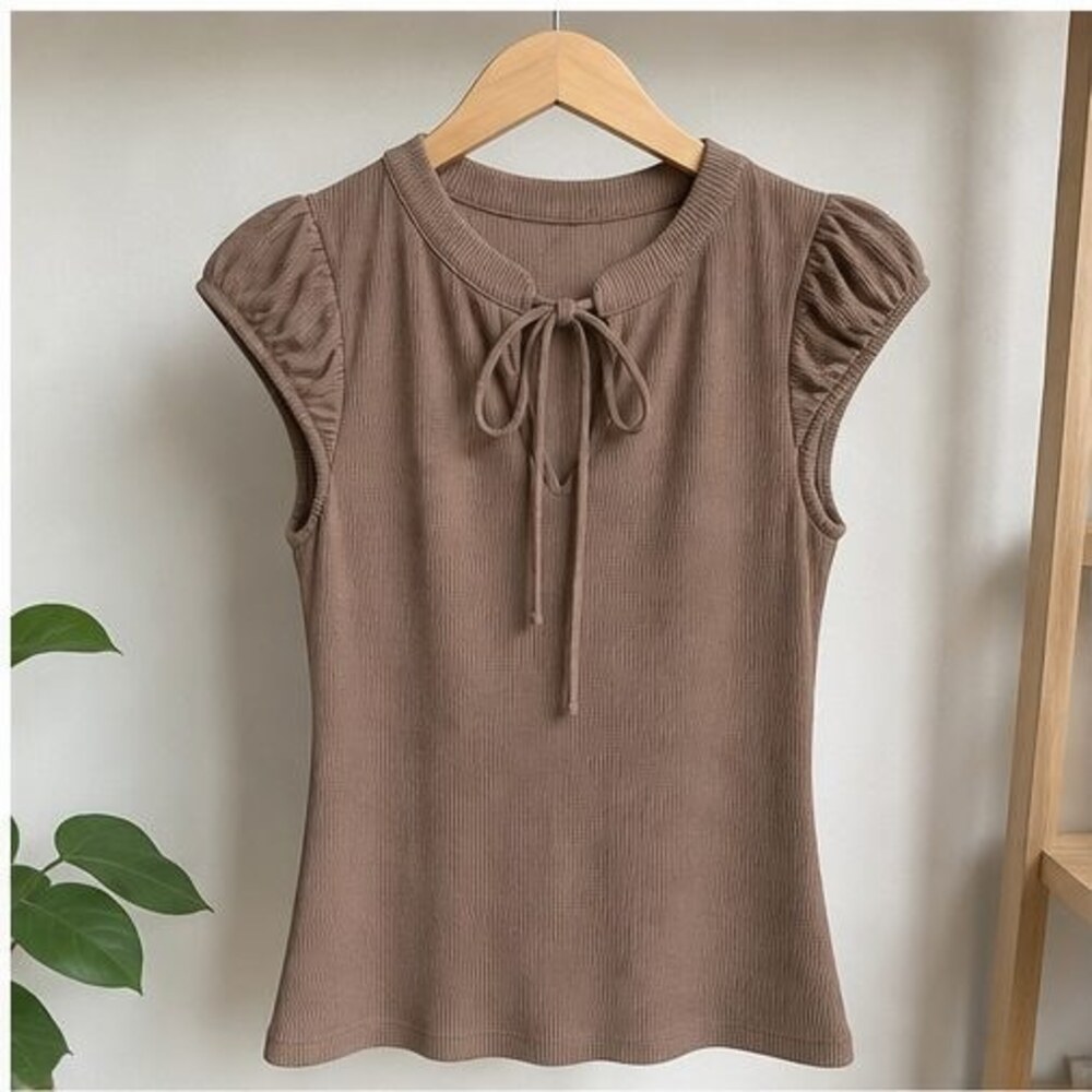 Taupe Peplum Top